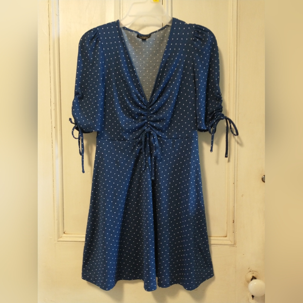 Topshop blue & white Polka Dot Mini Dress US Size 4
